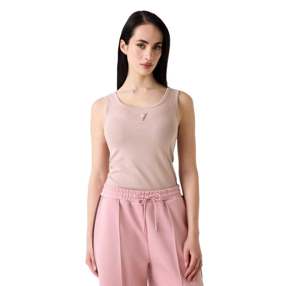 Guess Womens/Ladies Olympe Triangle Logo Tank Top / Mauve